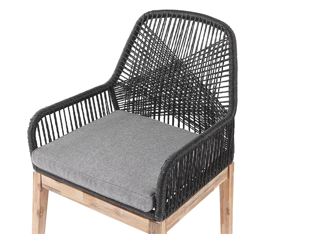 Conjunto De 2 Sillas De Jardín Negro/madera Clara/gris Claro OLBIA 9 Conjunto De 2 Sillas De Jardín Negro/madera Clara/gris Claro OLBIA - Imagen 7