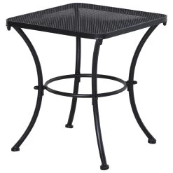 Outsunny Mesa De Jardín Cuadrada Mesa Auxiliar Exterior Con Estructura De Metal Para Patio Terraza Balcón Carga 30 Kg 45x45x50 Cm Negro