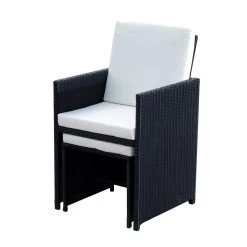 Outsunny Conjunto De Muebles De Jardín Comedor 9 Piezas De Ratán Apilables Con Cojines Para Terraza 1 Mesa 4 Sillas Y 4 Taburetes De Exterior Elegante Negro -Tienda de muebles de jardín 0151f1fd4586f73a46d0262fdf94091894ddf992 25a7e361c6ac42f8994597d2231268fe