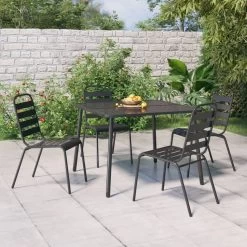 Juego De Comedor De Jardín 5 Piezas Acero Gris Antracita VidaXL -Tienda de muebles de jardín 039a6ccc819546bef2065629658b84fcda05f0a0 cc14a6686b8c48d88957591458a776c9