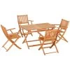 Outsunny Conjunto De Jardín De Madera Plegable 5 Piezas Set De 1 Mesa 120x70x72 Cm Y 4 Sillas 60x55x91 Cm Muebles De Comedor Para Terraza Balcón Exterior Teca -Tienda de muebles de jardín 0409a9fb216d710b34ae700d20da0484ece5f00e 5f7c4b81a90f44519357a81cd0f26cde