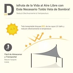 Outsunny Toldo Vela Triangular 5x5x5m Vela De Sombra Para Terraza Jardín Camping Resistente Al Agua Protección UV Poliéster Color Gris -Tienda de muebles de jardín 054a0b90f041ee2a9393413ceb9b562daaaf8e34 62b11188a72c4a459a3664458f84f0cb