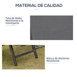 Outsunny Tumbona De Jardín Relinable Tumbona Plegable De Aluminio Con Respaldo Ajustable En 5 Posiciones Para Terraza Piscina Exterior Carga Máx. 150 Kg 69x140x107 Cm Gris -Tienda de muebles de jardín 058adde05d8ac40e96b4453f3deec77bcb0a3ce1 eda87bca3887460f99fef31eb9869772