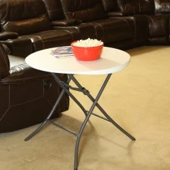 Mesa Auxiliar Plegable Redonda Blanco LIFETIME Ø84 X 74 Cm -Tienda de muebles de jardín 06a768ad6d21c52bb6937dad28977973052a2d49 01124f461afc40c7a2761f24f2448251