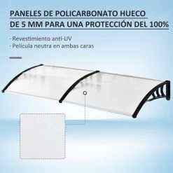 Outsunny Tejadillo De Protección 195x75 Cm Marquesina Para Puertas Y Ventanas Contra Sol Y Lluvia Con Paneles De Policarbonato Barras De Aleación De Aluminio Transparente -Tienda de muebles de jardín 06ca2c7ad83aa6d637bfe6f4091a91e975854472 8afd03efe0794eb48f25dce1c96569d8