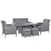 Outsunny Conjunto De Muebles De Jardín 6 Piezas De Ratán Con Mesa De Centro Sofá Doble 2 Sillones Individuales 2 Taburetes Con Cojines Para Patio Porche Terraza Gris -Tienda de muebles de jardín 074057b1c5273d6e697e39e225f359d2f966c386 c71a22a32ee346b5a7e1576a44f24396