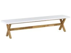 Conjunto De Mesa Con 2 Bancos, Blanco/madera Clara OLBIA -Tienda de muebles de jardín 080681d281ed031ebbdb59c8155704c4859f4bb1 ac5133ba30b9467289e4349b4d9a52cc