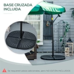 Outsunny Sombrilla De Jardín Ø293x240 Cm Parasol Excéntrico Con Rotación De 360° Manivela Base Cruzada Y Soporte De Acero Para Terraza Patio Balcón Verde -Tienda de muebles de jardín 0a2316d156d162e3c36920af5fe2bf92de3320c1 f973bda4f65f4024a92eccd862d88408