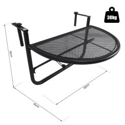 Outsunny Mesa Colgante De Balcón Semicircular 60x45x50 Cm Ajustable En Altura Simple Y Conveniente Para Barandilla De Balcón Terraza Patio -Tienda de muebles de jardín 0adf1615610d093911974d682c30369baae783ac 086e49417ec742d0ad3a468e95ac083b 1