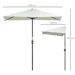 Outsunny Sombrilla Semicircular 230x130x245 Cm Parasol Para Pared De Jardín Con Manivela Y Mástil De Metal De Ø38 Mm Terraza Balcón Beige -Tienda de muebles de jardín 0aec387cce609fdb8c67b73d72e12267b16cd3c5 11c1c08a1b4f488f8ee205c55e52c690
