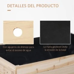 Outsunny Huerto Urbano Elevado De Madera 108,5x60x80 Cm Mesa De Cultivo Con Tela No Tejida Y 3 Orificios De Drenaje Para Jardín Terraza Exterior Carga 50 Kg Natural -Tienda de muebles de jardín 0bbf24a6f3aa84c1ccaa95331f723e1d838c26fe d059ae206872481f92464dcc5b0ee5dd