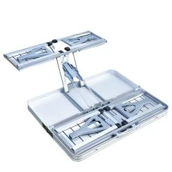 Outsunny Mesa Maleta De Camping Plegable Portátil Con 4 Asientos Y Agujero Para Sombrilla Estructura De Aluminio Para Playa Picnic 136x85,5x66 Cm Plata -Tienda de muebles de jardín 0c12083a09a46965430030fc4769075ea32349b2 19508033de754f129bb978e3f5ecc8fe