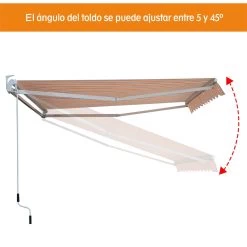 Outsunny Toldo Retráctil Con Manivela Toldo De 300x250cm Con Brazo Articulado De Aluminio Y Poliéster 280g/m² Rayas Naranja Beige Y Blanco -Tienda de muebles de jardín 0c71ed17875151bf65cbfa8643804e0916cb05f0 178389e00e8944d79d75191718928548