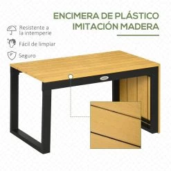 Outsunny Conjunto De Muebles De Jardín De Aluminio 3 Piezas Juego De Conversación Incluye 2 Sofás Esquineros Con Cojines Mesa De Plástico Madera Y Panel Lateral Para Terraza Gris -Tienda de muebles de jardín 0c944e6c62b9897edd290f98733bc7946ee6137c cc03f84e4a9842b8b263468c51d3f2f8