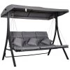 Outsunny Balancín Con Toldo Ajustable De 3 Plazas Columpio De Jardín Con Dosel Cojines Para Exterior Terraza Patio Carga 270 Kg 200x115x168 Cm Gris -Tienda de muebles de jardín 0d5fd3bf5d3d936d076d7c08c8e1f29c0522192e d2b911a127424130a670d4ff69babaa2