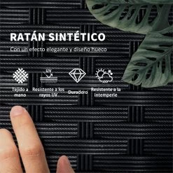 Outsunny Conjunto De 2 Tumbonas De Jardín Exterior Tumbonas De Mimbre Tejido Con Mesa De Tapa De Vidrio Respaldo Reclinable De 5 Posiciones Y Cojines Suaves 196x54x32 Cm Negro -Tienda de muebles de jardín 0fdeeab943fbf7cf0852af83bf4128137291e616 06a0190a2ca442888efb8e0f2b541807
