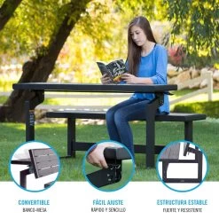 Banco Convertible En Mesa LIFETIME Color Gris -Tienda de muebles de jardín 115aa684a7ca349fbc0428a7293fc3c9c0786c5d e305c96bc66a4ecaba2ce0832b2be4a8