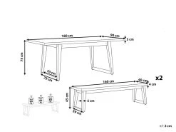 Conjunto De Jardín Mesa Y 2 Bancos De Cemento Reforzado Gris/madera Clara ORIA -Tienda de muebles de jardín 1229821c91cf6cd785ead41d39b62ebcc29f5f4e 1a94add1e1654927b6b2ee7a7ca70220