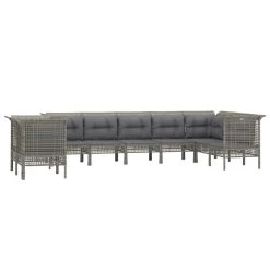 Set De Muebles De Jardín 9 Pzas Y Cojines Ratán Sintético Gris VidaXL -Tienda de muebles de jardín 12df2a3377f3f8cff8b2058e222467b00eb209a6 82f10e02a5ee45bfb61c261e3c38751a