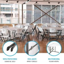 Mesa Redonda Plegable Blanco LIFETIME Ø152 X 75,5 Cm -Tienda de muebles de jardín 136858a3ca269ce20b5837b4b322b2c0c6a2b64d 963088a789904b4ab3be74975b37f759