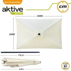Sombrilla Para Jardín Rectangular 300x200 Cm C/protección UV50 Aktive -Tienda de muebles de jardín 164825637414edb0efa221a09ba85f1f0d398c76 82ae052d890f4c1f8b5ace74a1669b5d