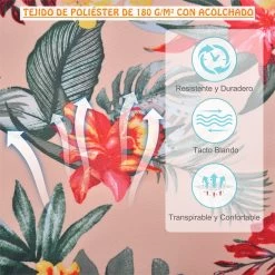 Outsunny Silla Colgante Estampado Floral Hamaca Con Cojín Reposacabezas Para Interior Exterior 100x106 Cm Carga Máx. 100 Kg -Tienda de muebles de jardín 17842d371694ae6a115761f5d237f9a3b873b31b 1ab2e2193da74612be134ef77ee5d1f1