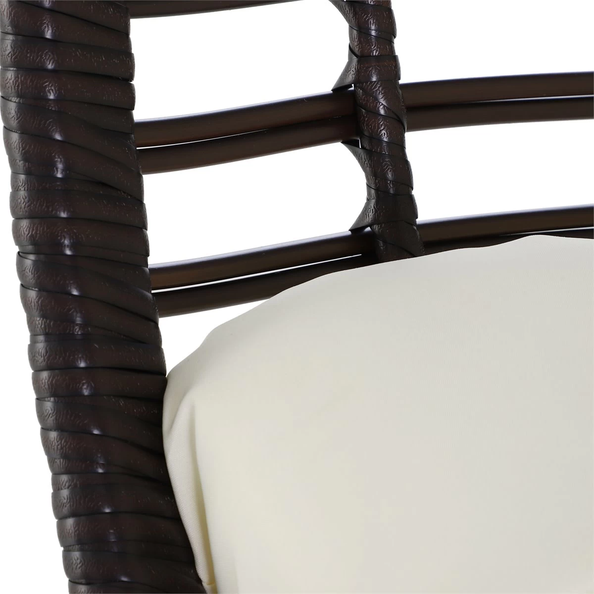 Outsunny Sillón De Ratán Balcón En Forma De Lágrima Con Cojín Acolchado De Algodón PP Estilo Moderno Para Exterior E Interior Carga 160 Kg 101x89x156 Cm Marrón Y Crema 5 Outsunny Sillón De Ratán Balcón En Forma De Lágrima Con Cojín Acolchado De Algodón PP Estilo Moderno Para Exterior E Interior Carga 160 Kg 101x89x156 Cm Marrón Y Crema - Imagen 3