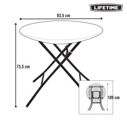 Mesa Auxiliar Plegable Redonda Blanco LIFETIME Ø84 X 74 Cm -Tienda de muebles de jardín 1932a9f493d2367d870b2aa670a945c3a91e420a 6faf55969df84787aaab8e86525d012c
