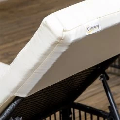 Outsunny Conjunto De 2 Tumbonas De Jardín Exterior Tumbonas De Mimbre Tejido Con Mesa De Tapa De Vidrio Respaldo Reclinable De 5 Posiciones Y Cojines Suaves 196x54x32 Cm Negro -Tienda de muebles de jardín 1a173614bbdcc3e4a7d11c65abaccb06d8a08134 d9fdae2c4d604b21a2d5f03c4ae98be2