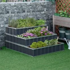 Outsunny Huerto Urbano De 3 Niveles De Jardín Acero 118x118x62 Cm Arriate De Escalera Para Cultivos Plantas Flores Para Terraza Exterior Gris -Tienda de muebles de jardín 1d1e22c5c23baa563f989c12c06cc27199d99050 e0f663e5d09f404f8e95b4a1fa53cafc