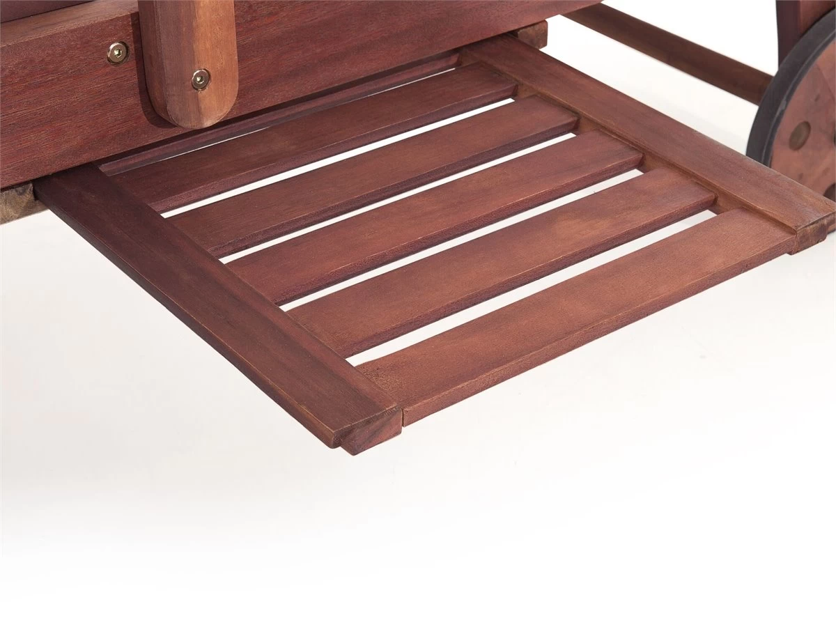 Tumbona De Jardín Madera Con Ruedas Cojín Rayas Azul Beige TOSCANA 10 Tumbona De Jardín Madera Con Ruedas Cojín Rayas Azul Beige TOSCANA - Imagen 8