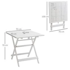 Outsunny Mesa De Jardín Plegable De Madera Maciza Con Agujero Para Sombrilla Mesa Cuadrada De Exterior Para Camping Viaje Picnic Terraza Balcón 70x70x70 Cm Blanco -Tienda de muebles de jardín 1dd84f83eac5d66b585fb4bc7b20ae20e414d0c2 1964e3fa1cdc4f79970818484ebd554e