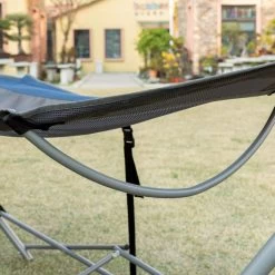 Outsunny Hamaca De Jardín Con Soporte Plegable Con Cama De Tela Oxford Y Malla Transpirable Bolsillo De Almacenaje Y Bolsa De Transporte 235,5x82x90,5 Cm Azul Y Plata -Tienda de muebles de jardín 1e71ce17b8f870babc66ec08b7aa6ede3452dba2 e7244d8fa7a04c1eb422c8c7fa8ff508
