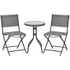 Outsunny Conjunto De Muebles De Jardín 3 Piezas Set De Muebles Exterior Incluye Mesa Con Encimera De Vidrio Templado Y 2 Sillones Plegable Con Respaldo Y Asiento De Texteline Gris -Tienda de muebles de jardín 1e817a7177522e85675f6a29609e6db28c572b04 c308543c2b634e66bc6956a99c98f3b8
