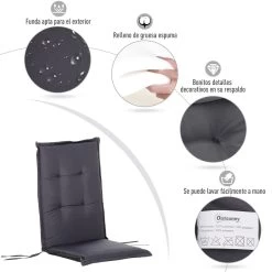 Outsunny Cojín De 2 Piezas Para Tumbona De Exterior Colchoneta Para Sillas De Jardín Acolchado Cómoda Con Cuerda De Fijación Lavable A Mano Poliéster Esponja 120x50x6 Cm Gris -Tienda de muebles de jardín 1ecd821be48cc03371a7f43412169d6a608019a9 3862d673a11b47b3a5beb5a4cdf935ee