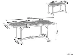 Mesa De Jardín Extensible De Madera De Acacia Clara 160/220 X 100 Cm MAUI -Tienda de muebles de jardín 1fb257190d0406f54f96b791e6837e85b128a7d3 01622e2848f54de39cd73d23649b94c0 1