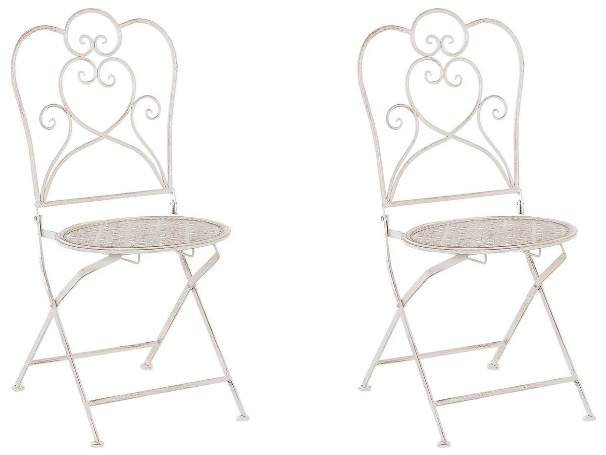 Conjunto De 2 Sillas De Balcón De Metal Beige Claro TRIESTE 4 Conjunto De 2 Sillas De Balcón De Metal Beige Claro TRIESTE - Imagen 2