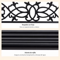 Outsunny Banco Columpio De 2 Plazas Banco Colgante De Acero Con Reposabrazos Carga Máx. 240 Kg Para Jardín Terraza Balcón Exterior 127x59,5x52 Cm Negro -Tienda de muebles de jardín 20780f267a28befec0c408157f1d740c55cecefd 2955261a874d4e6b8c28a0828bf85e99