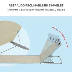 Outsunny Set De 2 Esteras De Playa Plegables 124x53x50 Cm Con Respaldo Ajustable Y Reposacabezas Esterillas De Playa Tela Oxford Acero Con Bolsa De Transporte Beige -Tienda de muebles de jardín 20c20091fc46c83c6ee58efe31cb8ca4fa350788 29ae3d3c2ef04a419b7203e8cbcd39cb