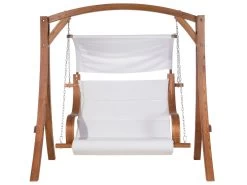 Columpio De Madera De Alerce Oscura/beige Crema APRILIA -Tienda de muebles de jardín 20fd85213708c07554c86ee4f641a1b08bcf7943 61ca563adaca4262b76e3e4db28c7d3b