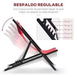 Outsunny Conjunto De 2 Tumbonas Plegables Con Respaldo Regulable En 5 Posiciones Y Reposacabezas Acolchado Incorporado 58x96.5x91.5cm Rojo Vino -Tienda de muebles de jardín 211f109c4d4d0a8804772693a02079531af0aec1 6f530dcb3e2a4517bfca36de3fe86c40