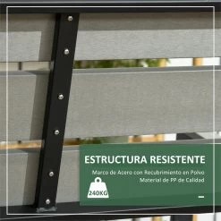 Outsunny Banco De Jardín De 2 Plazas De Plástico Banco Para Exterior Con Respaldo Reposabrazos Y Marco De Acero Para Terraza Balcón Porche Carga 240 Kg 122x65x92 Cm Gris -Tienda de muebles de jardín 2232238cba8e201ee68a5e757c0ad2d98fe80f5d e5cce950506244f8b7664c084fed22f6