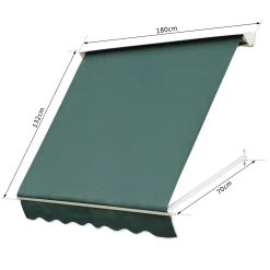 Outsunny Toldo De Ventana Toldo Manual De Aluminio Retráctil Para Exterior Toldo De Balcón Ángulo Ajustable Impermeable Tela De Poliéster 180x70cm Verde -Tienda de muebles de jardín 226d8b54cfa2986c3a2362b3b4932cc4dbc82b17 9bed9893dad2447198a18eda2d9c7086