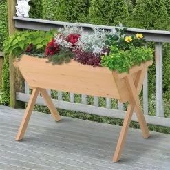 Outsunny Huerto Urbano De Madera 100x70x80 Cm Mesa De Cultivo Para Plantas Flores Hortalizas Con Patas Elevadas 4 Orificios De Drenaje Y Tela Geotextil -Tienda de muebles de jardín 2481fb2af5e7829bf17a07ac6c8430616d65649e 52ad63976cee4c3e9bc4b226435fc063