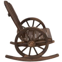 Outsunny Mecedora Rústica De Madera Maciza Para Exteriores Sillón Balancín De Terraza O Jardín 88x68x92 Cm Color Madera Envejecida -Tienda de muebles de jardín 249685e8d9e444e7510616623a23548d3fa25b25 3e915b907f7e44dab5dc77d230f571af