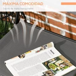 Outsunny Conjunto De Muebles De Jardín 3 Piezas Set De Muebles Exterior Incluye Mesa Con Encimera De Vidrio Templado Y 2 Sillones Plegable Con Respaldo Y Asiento De Texteline Gris -Tienda de muebles de jardín 2594167e97bb09d5426824c58c64384edb223945 e138f6b55ed04a03bf5bbbd381a8bc4b