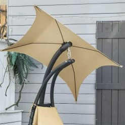 Outsunny Tumbona Colgante Con Sombrilla Protección UV Hamaca Sillón Con Toldo Estructura Estable Cuerda Antivuelco Y Forma Ergonómico Para Jardín Patio Terraza Metal 190x110x190 Cm Beige -Tienda de muebles de jardín 25cb7eb65250a0c0be74131da675269bd2a77971 a1b3ceddaeda4b5bbe92a194d14f50c9