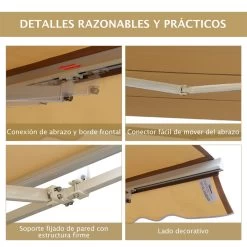 Outsunny Toldo Manual Plegable De Aluminio 295x250cm Ángulo Ajustable Manivela Para Exterior Balcón Jardín Terraza Crema 16 Outsunny Toldo Manual Plegable De Aluminio 295x250cm Ángulo Ajustable Manivela Para Exterior Balcón Jardín Terraza Crema -Tienda de muebles de jardín 261d87a9ab16d7ec57b0b7d578f20ee3addae126 85fb61f84a4544c88fb5264552211d75