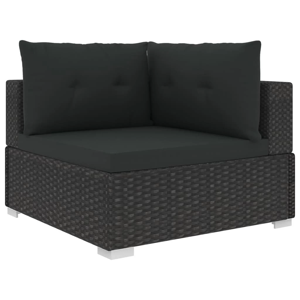 Set Muebles De Jardín 10 Piezas Y Cojines Ratán Sintético Negro VidaXL 6 Set Muebles De Jardín 10 Piezas Y Cojines Ratán Sintético Negro VidaXL - Imagen 4