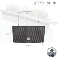 Prosperplast Jardinera Para Balcón RATO CASE W , Dimensiones (mm) 395x185x195, Color Ocre Oscuro -Tienda de muebles de jardín 283251753e1241e24252981795809c4bdfaba327 ee8fa55cefe541038d69f48c9d6a3825